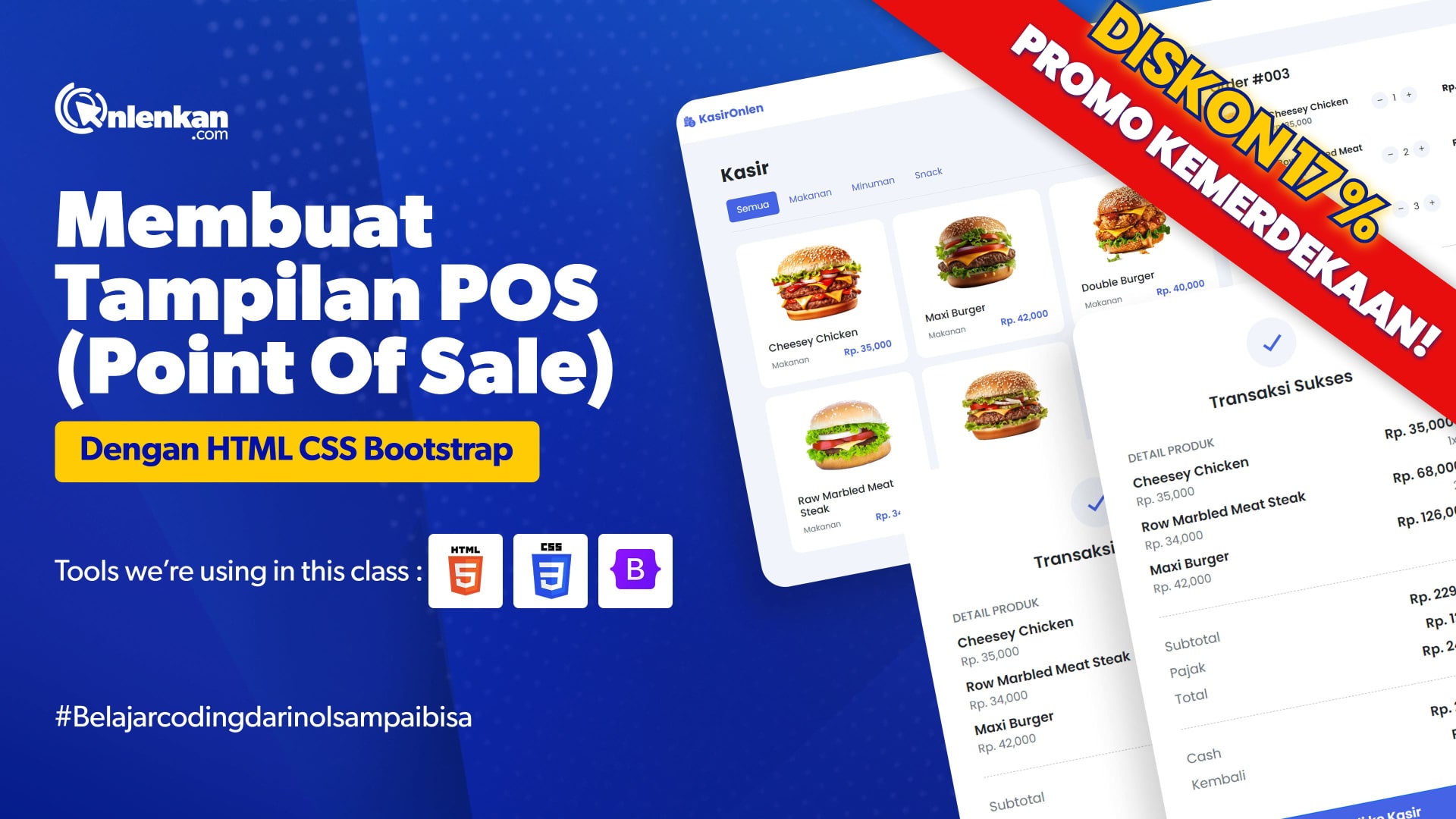 Membuat Tampilan Website Kasir dengan HTML CSS Bootstrap